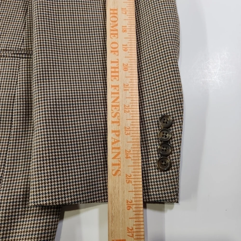 Stafford Essintials Mens Two Button Blazer Brown Sport Coat Suit Jacket Size 44L - Picture 11 of 12